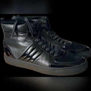 Bally Black Leather High-Top Boots, Fur-LIned